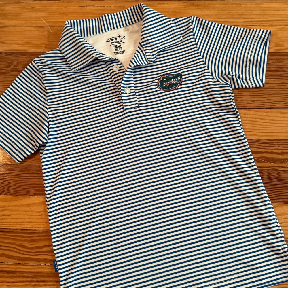 🧡🐊Florida Gators Kids Striped Blue & White Polo Shirt💙🐊